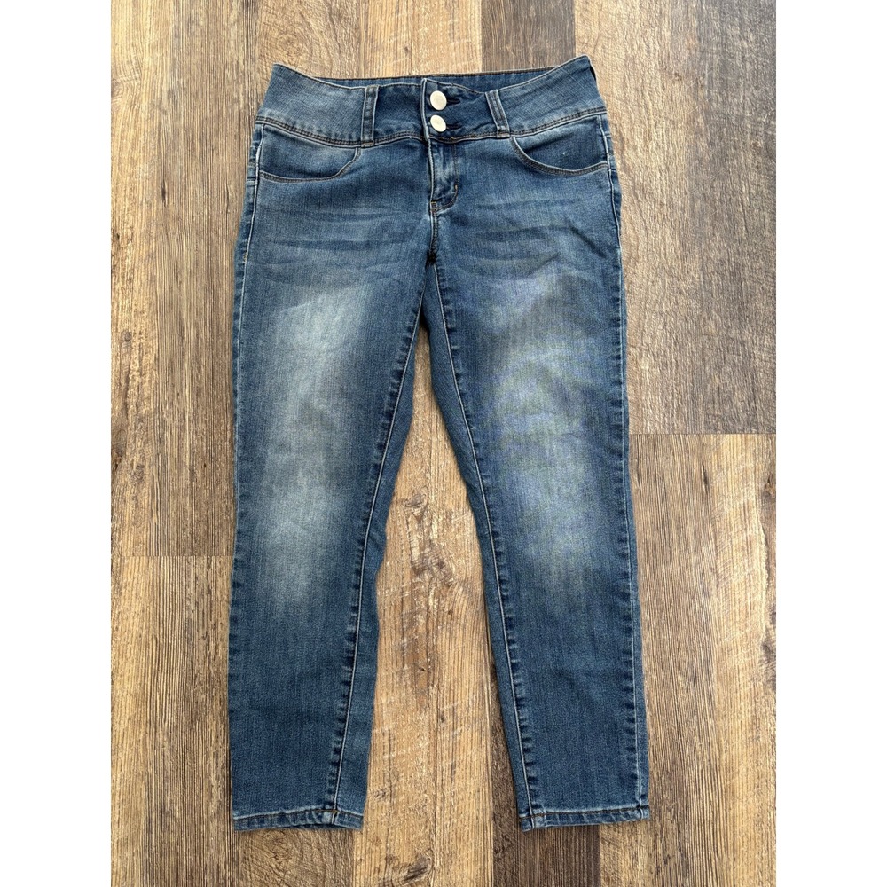 Guess Los Angeles Skinny Jeans Medium Wash Double Button Q64A05D1OL‎ Size 27